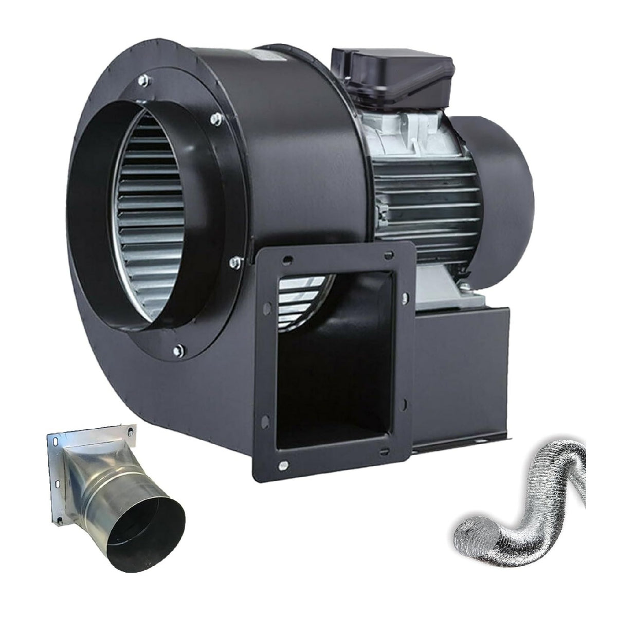Ventilateur centrifuge radial 1800 m3h 230V bride tube flexible extraction