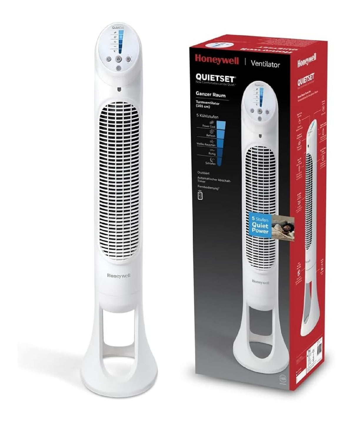 Ventilateur colonne tour silencieux 5 niveaux puissance telecommande minuterie 8h