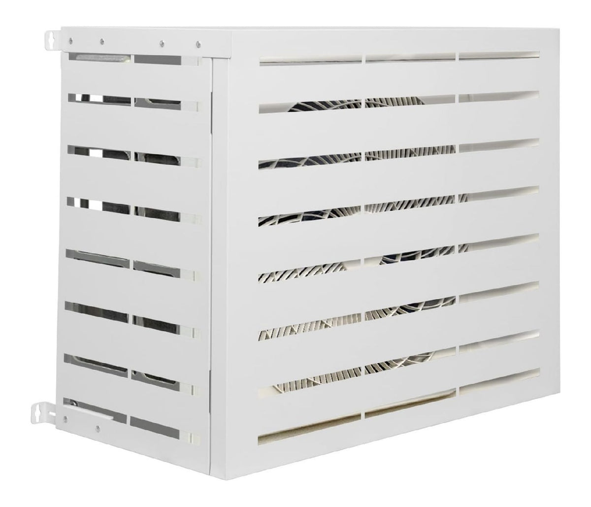 Cache climatiseur exterieur metal blanc profondeur ajustable 95x50x80