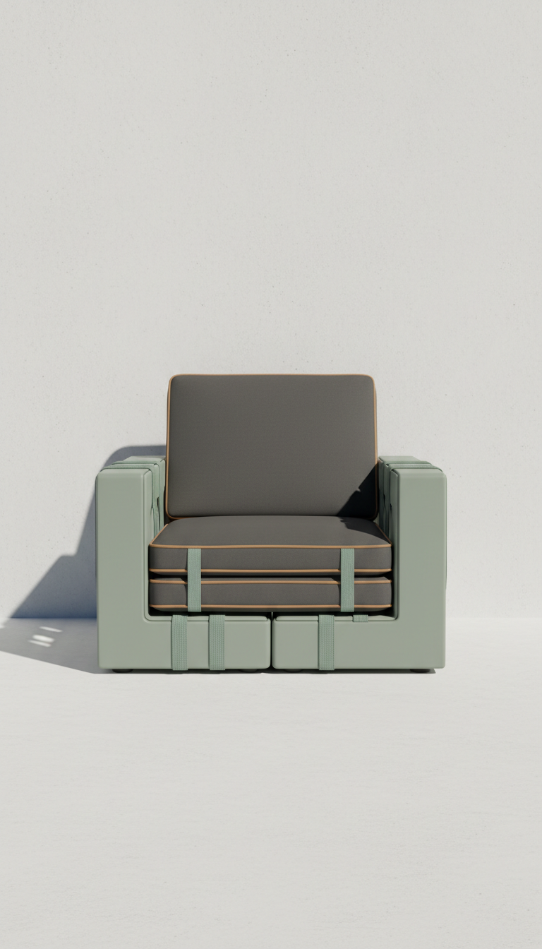 Silla exterior madera y metal